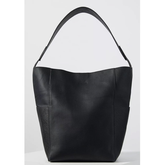 ✨ SOLD || NWOT New Anthropologie Tia Slouchy Bucket Bag in Black Vegan Leather - Picture 14 of 14